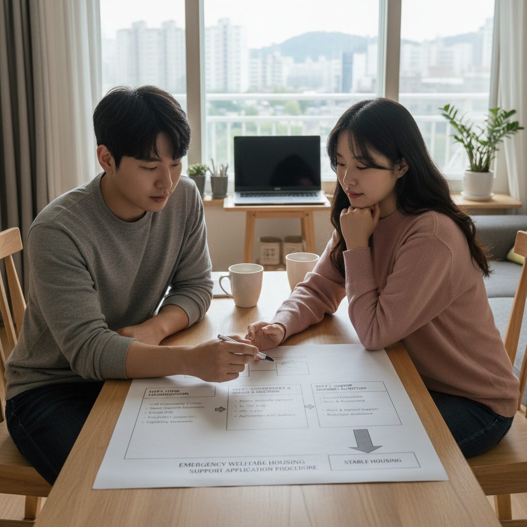 긴급복지 주거지원 신청 절차 다이어그램