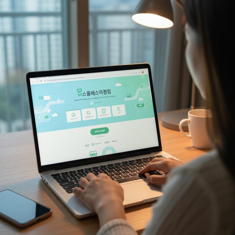 경기도 어린이청소년 교통비 지원 신청 플랫폼 접속 화면 모습