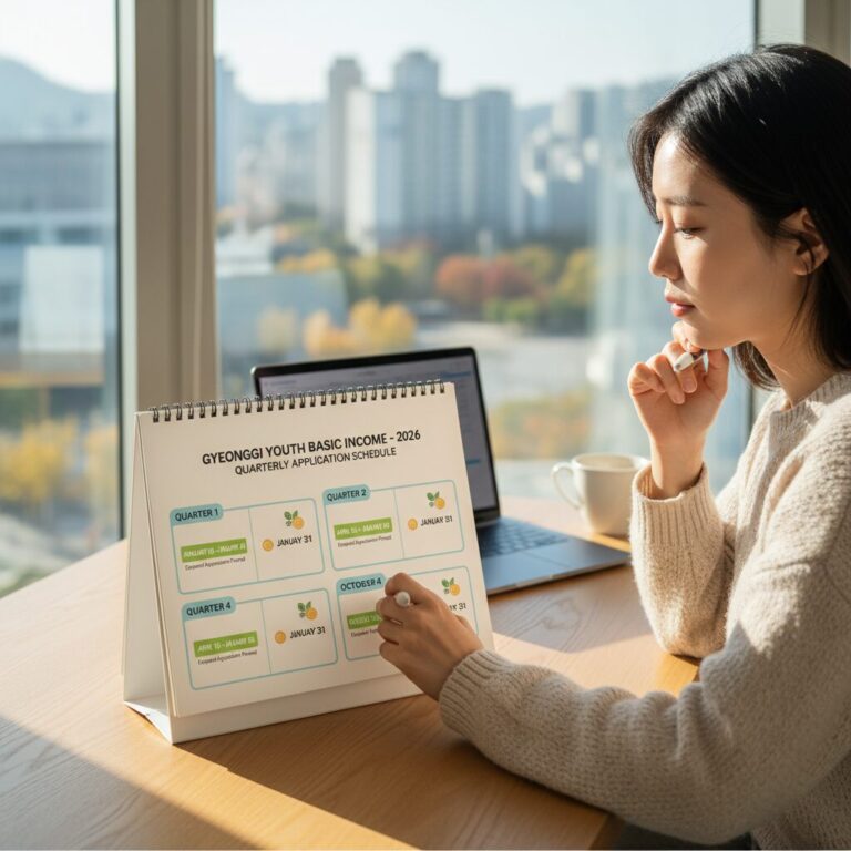 2026년 경기도 청년기본소득 분기별 신청 예상 일정 캘린더