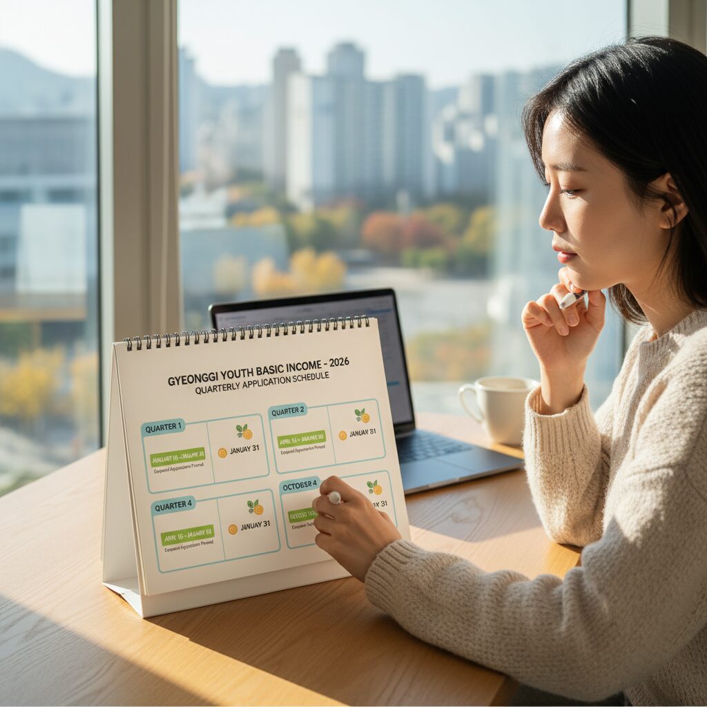 2026년 경기도 청년기본소득 분기별 신청 예상 일정 캘린더