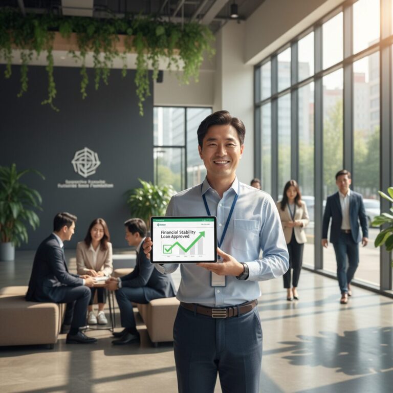 생활안정자금 융자 혜택을 받는 근로자 이미지