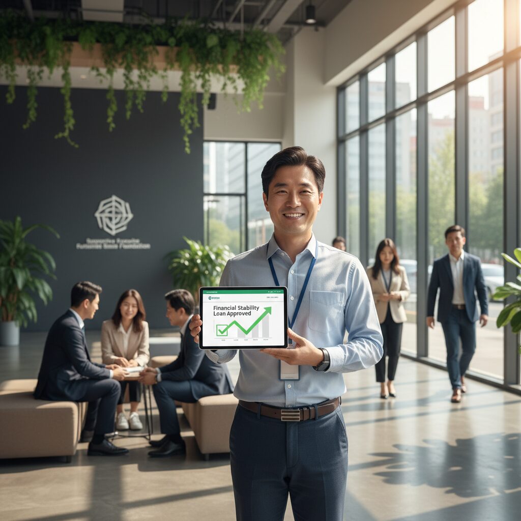 생활안정자금 융자 혜택을 받는 근로자 이미지