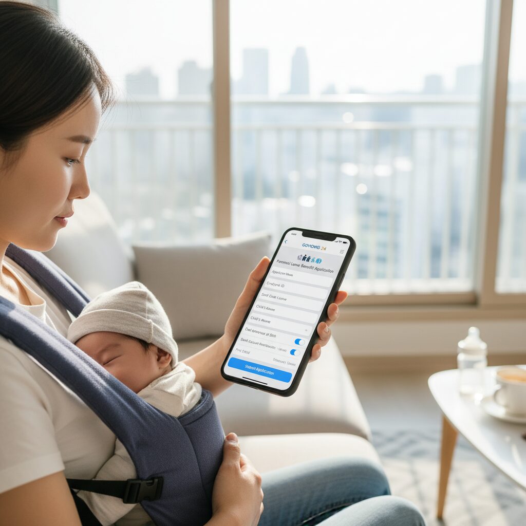 고용24 앱에서 육아휴직 급여 신청 화면 예시