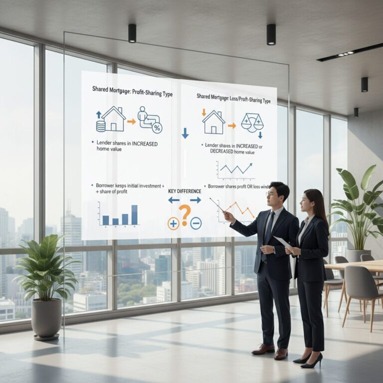 공유형모기지 수익공유형과 손익공유형 비교 인포그래픽