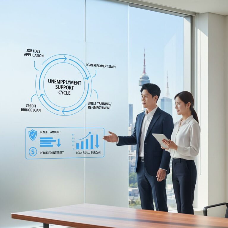 실업크레딧 지원 개념도를 설명하는 그래픽 이미지