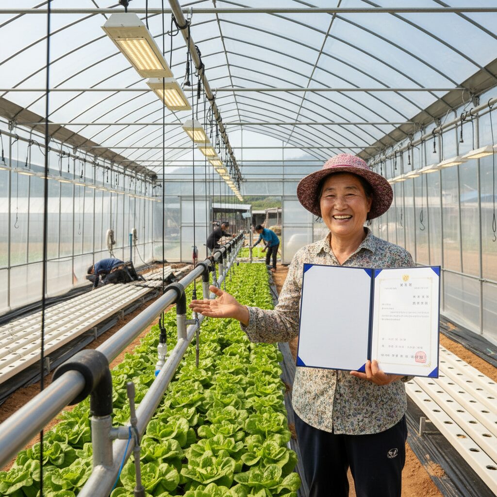 농업 자금 지원을 받아 시설을 개선하는 농업인