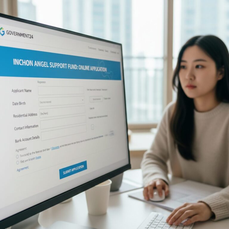 인천 천사지원금 정부24 온라인 신청 화면 예시