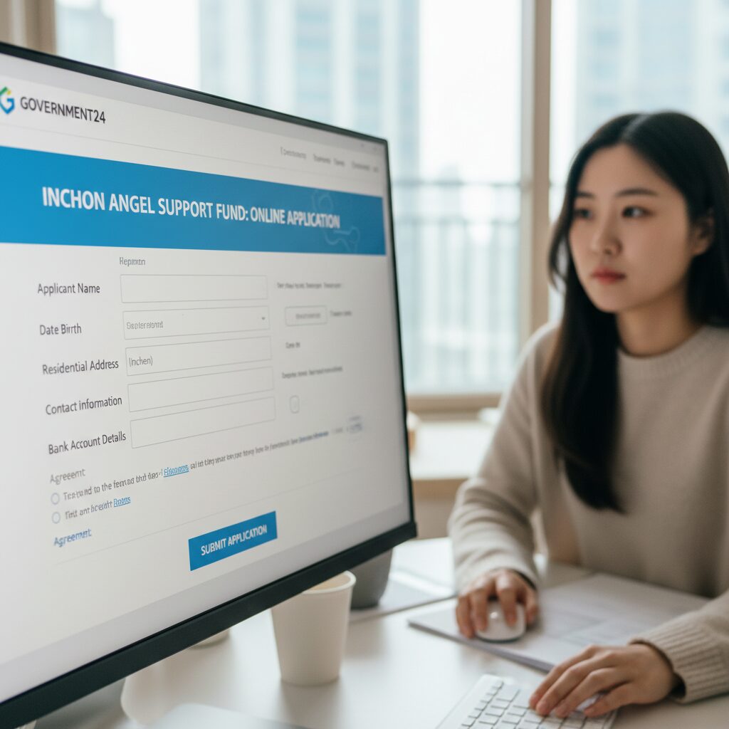 인천 천사지원금 정부24 온라인 신청 화면 예시