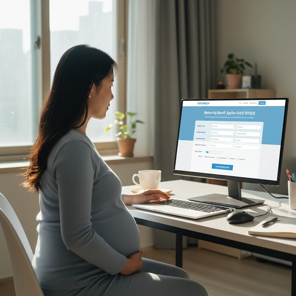 고용24 홈페이지에서 고용보험 미적용자 출산급여 신청 화면