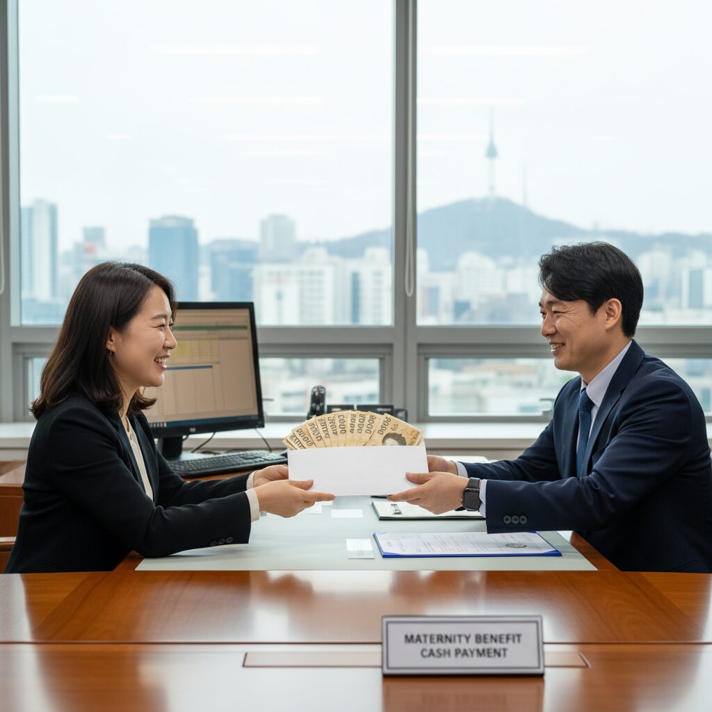 해산급여 현금 지급을 나타내는 이미지