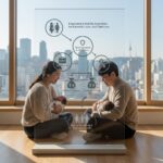 출산육아기 고용안정장려금 개념을 설명하는 그래픽 이미지