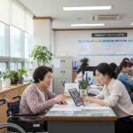 주민센터에서 장애인연금 상담을 받는 모습