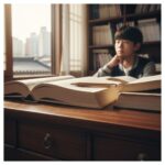 교육급여 신청을 상징하는 책과 연필 이미지