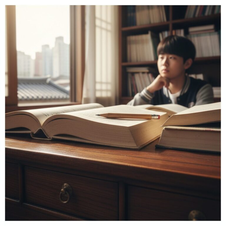 교육급여 신청을 상징하는 책과 연필 이미지