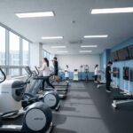 체력인증센터 내부 전경, 다양한 측정 장비가 비치되어 있음