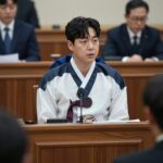 법정에서 국선변호인이 피고인을 변호하는 모습을 상징하는 이미지