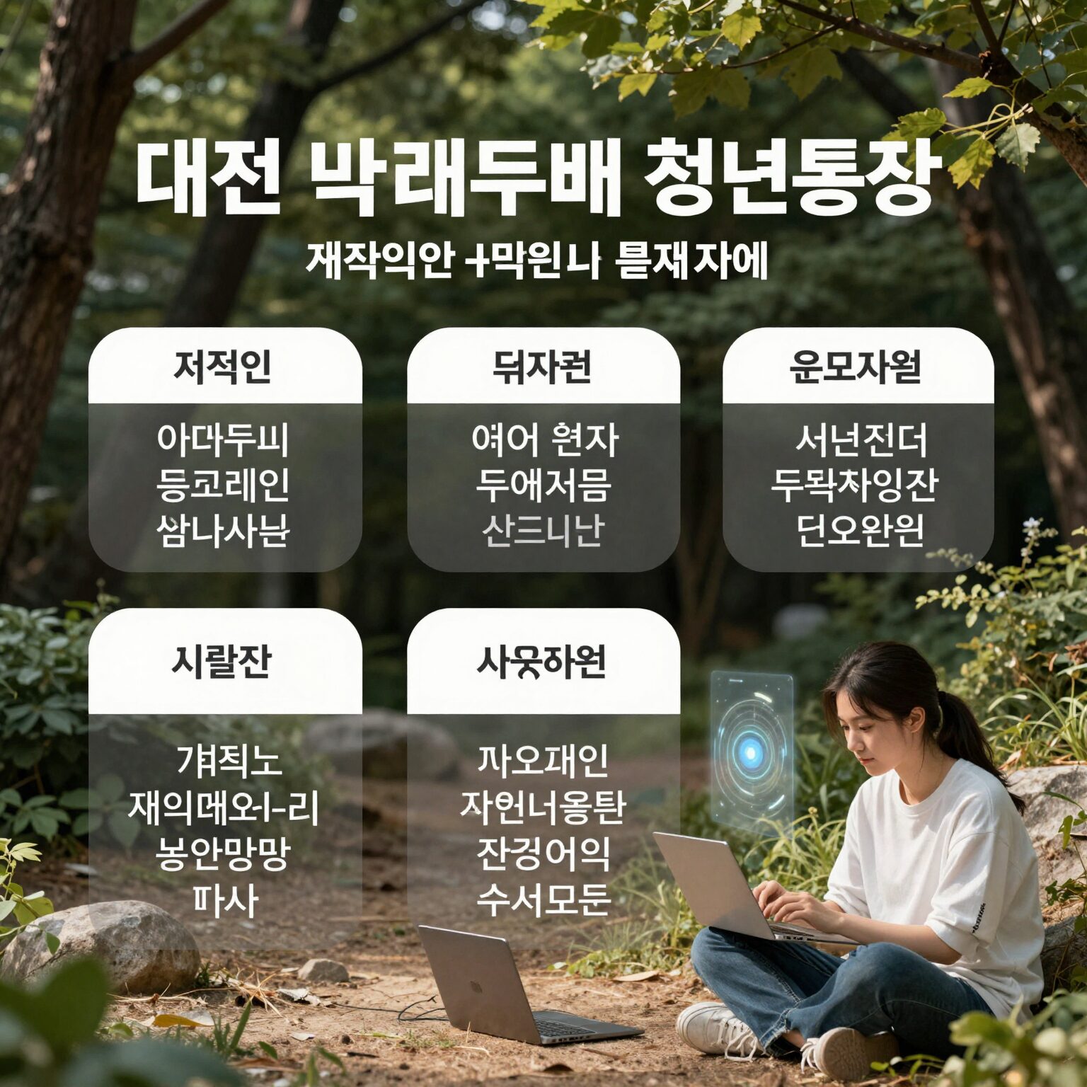 대전 미래두배 청년통장 설명을 위한 인포그래픽, 저축액 두 배 지원 개념