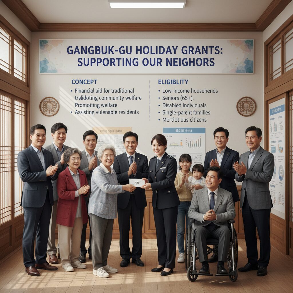 강남구 명절위문금 개념과 지원 대상자를 설명하는 이미지