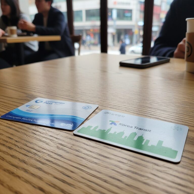 경남패스와 교통카드를 나란히 놓은 이미지