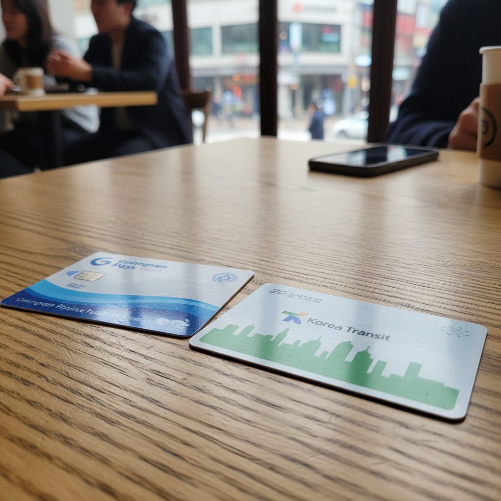 경남패스와 교통카드를 나란히 놓은 이미지