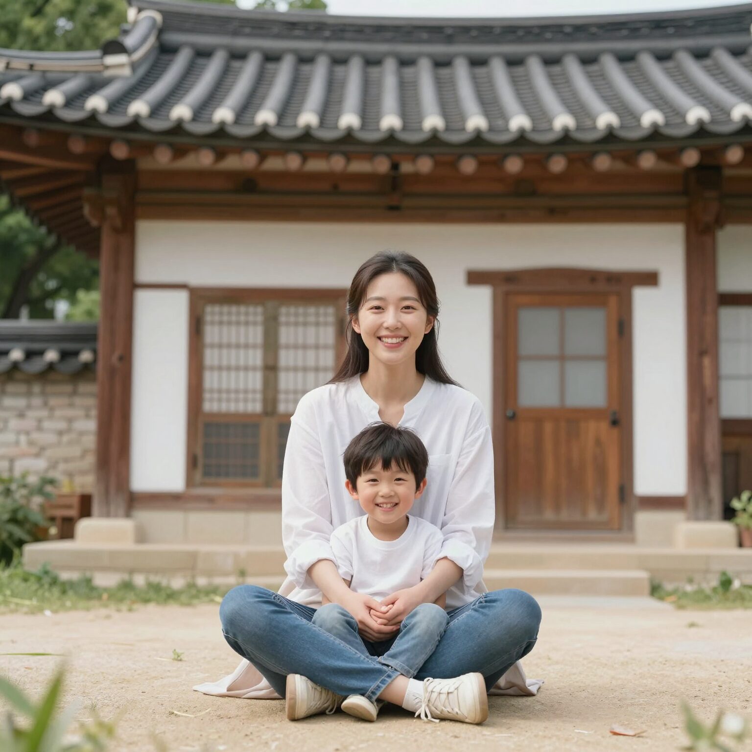 전남 보금자리 지원사업으로 행복한 가정이 새 집에서 미소 지으며 포즈 취함