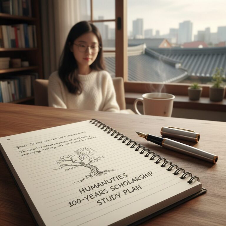 인문100년 장학금 학업계획서 작성용 노트와 펜