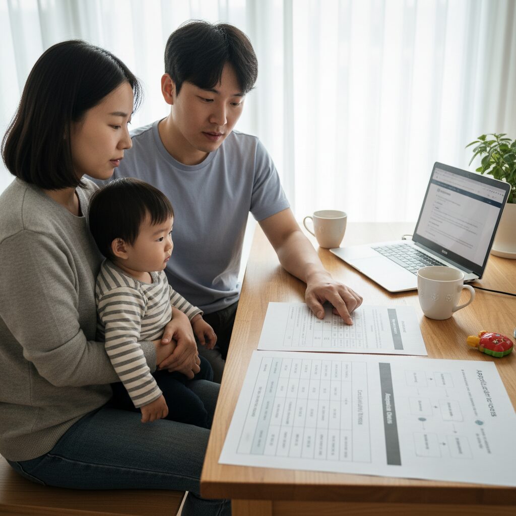 아이돌봄 서비스 소득 기준표와 신청 과정 설명