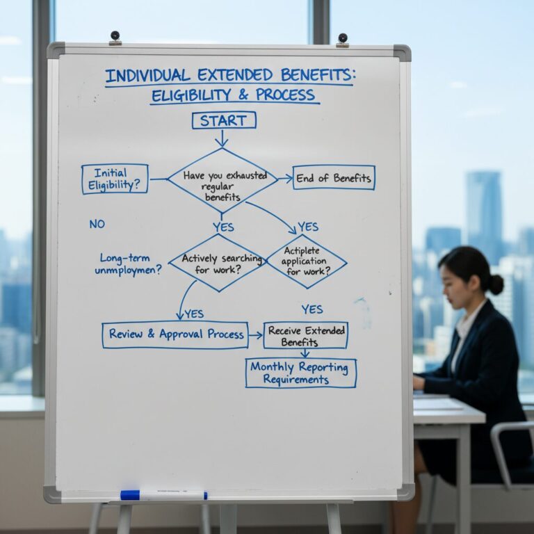 개별연장급여 수급 조건과 절차를 요약한 플로우 차트