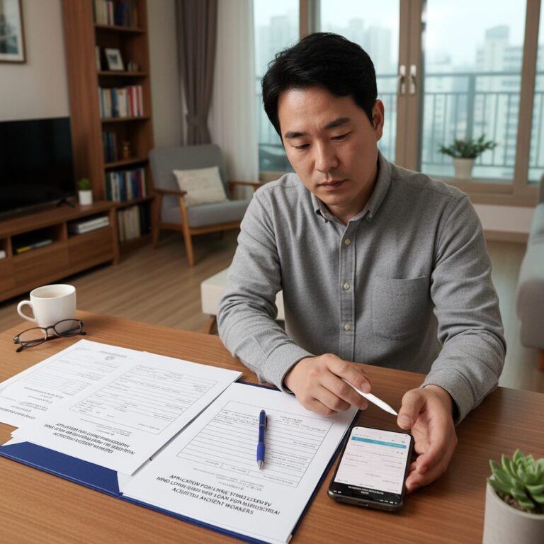산재근로자 생활안정자금 융자 신청 서류와 스마트폰