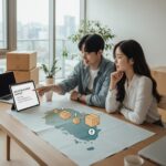 제주도 지도와 이사 박스 아이콘이 그려진 청년 이사비 지원 안내 이미지