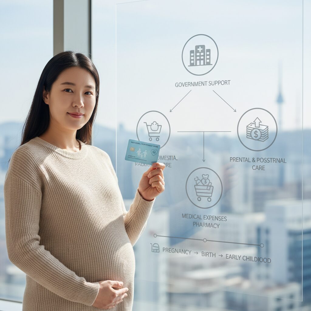 국민행복카드와 임신출산진료비 바우처 개념도