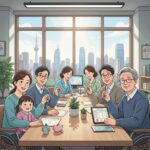 미소금융 자립자금 대출이 사회적 취약계층의 생활 안정과 경제적 자립을 돕는 과정을 표현한 일러스트