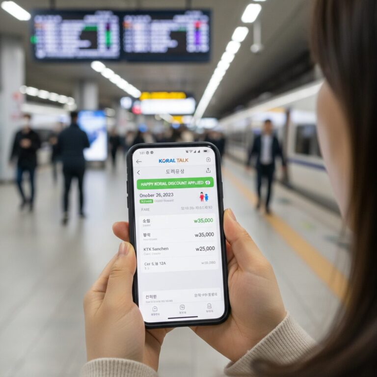 맘편한 코레일 할인 적용된 코레일톡 앱 예매 화면