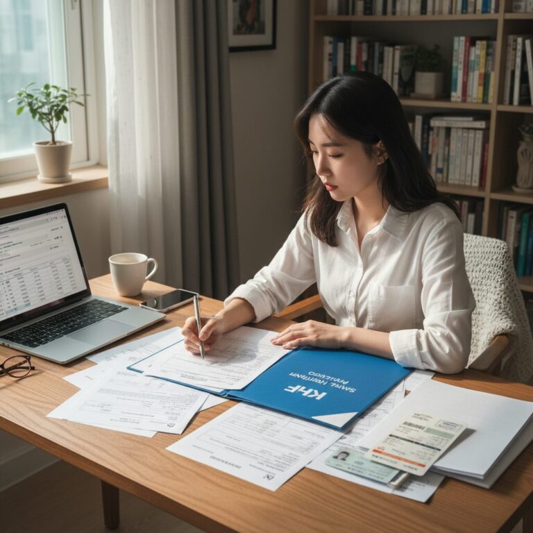 국민행복기금 소액대출 신청을 위해 서류를 준비하는 모습