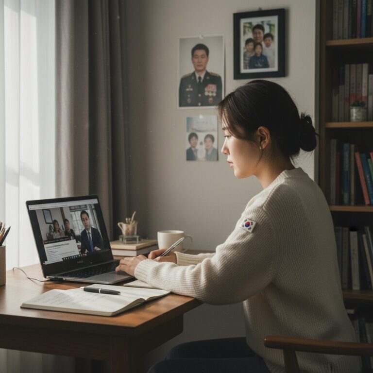 온라인으로 사회복지사 강의를 듣고 있는 국가유공자 자녀