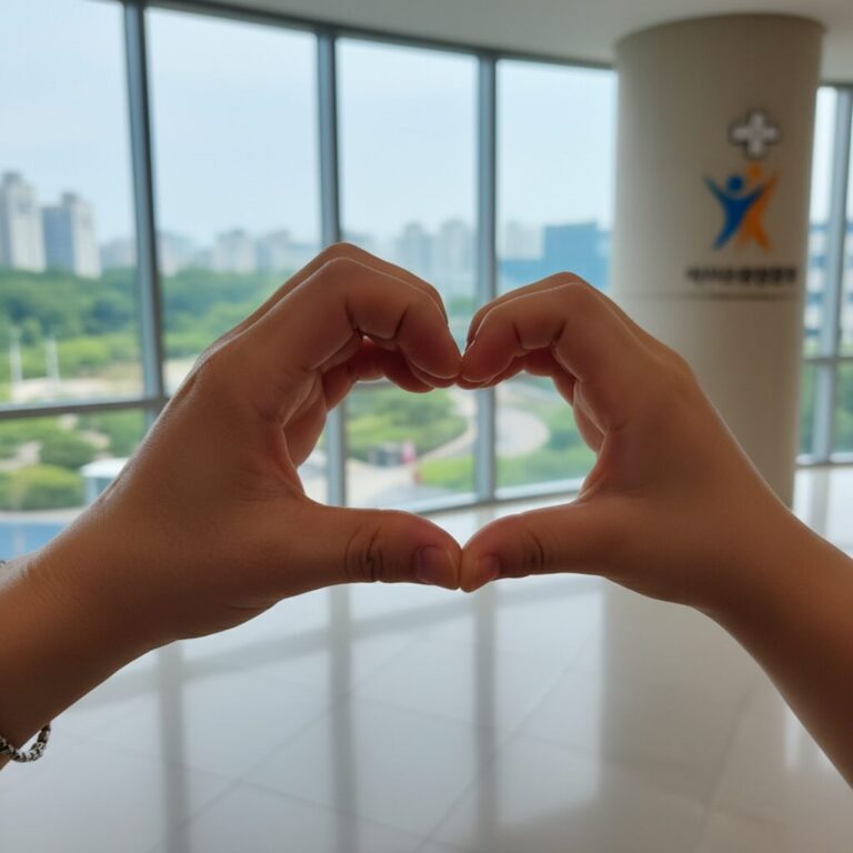 희귀질환자 의료비 지원사업을 상징하는 손과 하트