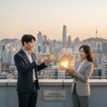 중소기업 장기근속자 주택 우선공급을 상징하는 집과 열쇠 그림