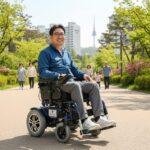 건강보험으로 지원받는 장애인용 전동휠체어 이미지