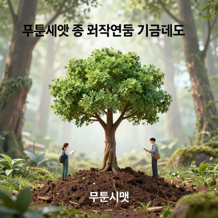 푸른씨앗 중소기업 퇴직연금 기금제도 개념도, 사업주와 근로자가 함께 성장하는 나무 그림