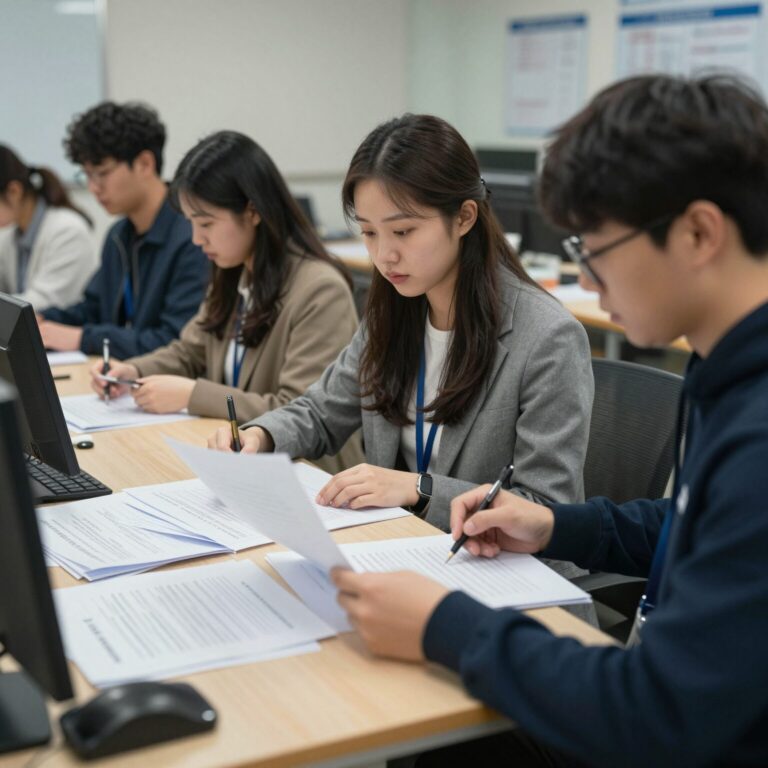 동작구 청년내일근속지원 사업 설명과 서류 준비하는 모습