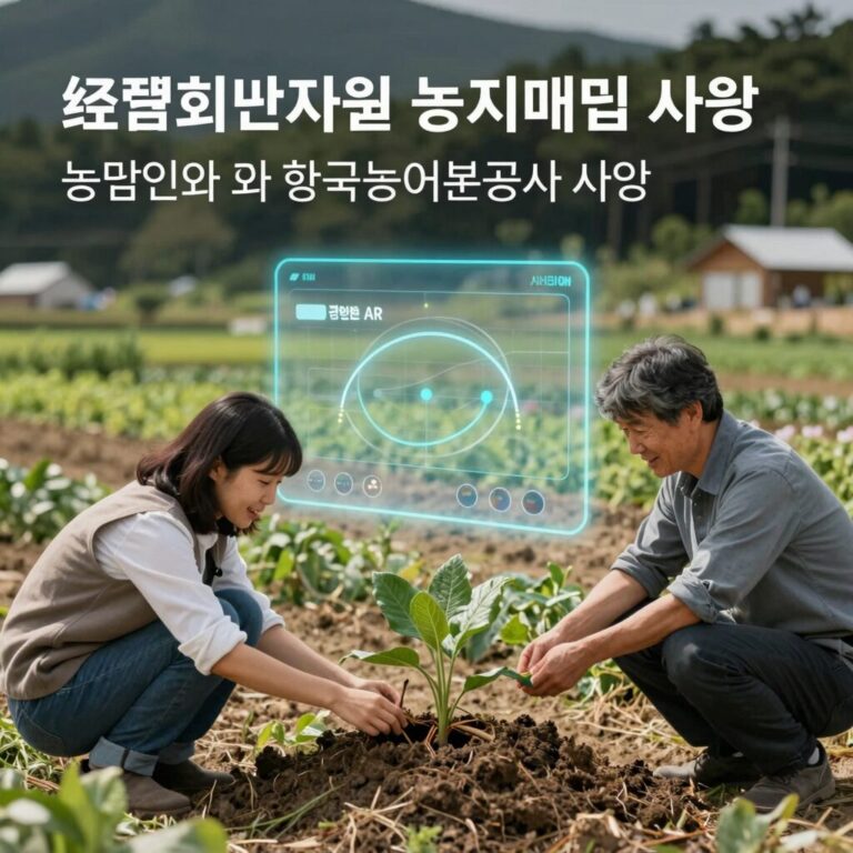 경영회생지원 농지매입 사업 개념도 농업인과 한국농어촌공사 이미지
