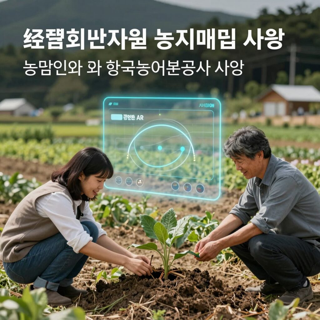 경영회생지원 농지매입 사업 개념도 농업인과 한국농어촌공사 이미지