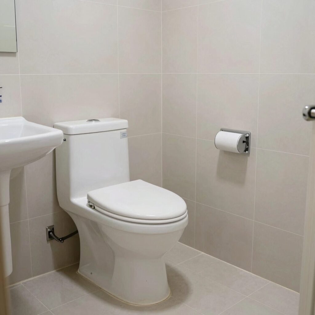 장애인을 위한 주택 편의시설 개조 작업 현장 사진, 욕실 안전 손잡이와 경사로 설치 모습