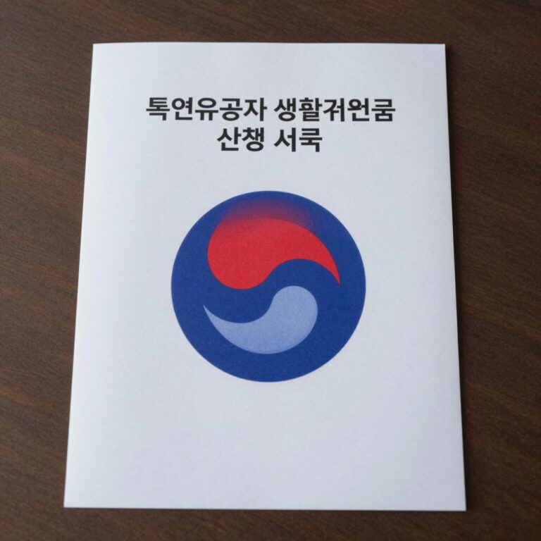 독립유공자 생활지원금 신청 서류와 보훈청 로고가 함께 있는 이미지