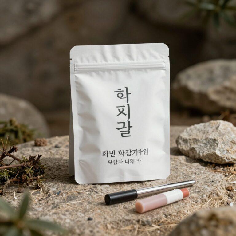 혁신 소상공인 창업지원을 받아 제작된 화장품 패키지와 로고 디자인 예시