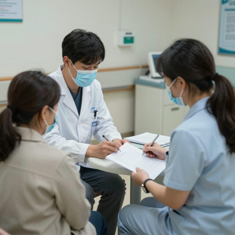 경기도 취약계층 의료비 지원 대상자들이 병원에서 상담받는 모습