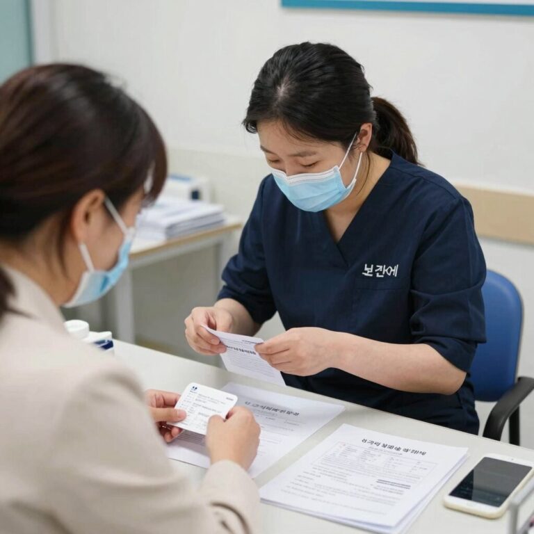 진주시 보건소에서 산모 신생아 건강관리 서비스 바우처 신청하는 모습