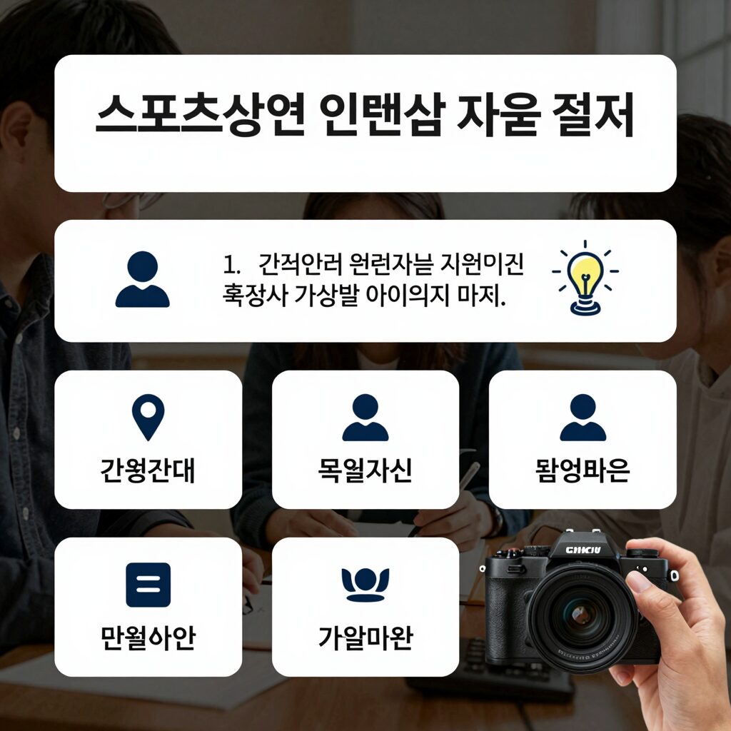 스포츠산업 인턴십 지원 절차를 나타낸 다이어그램, 잡스포이즈 회원가입부터 기업별 지원까지 단계별 설명