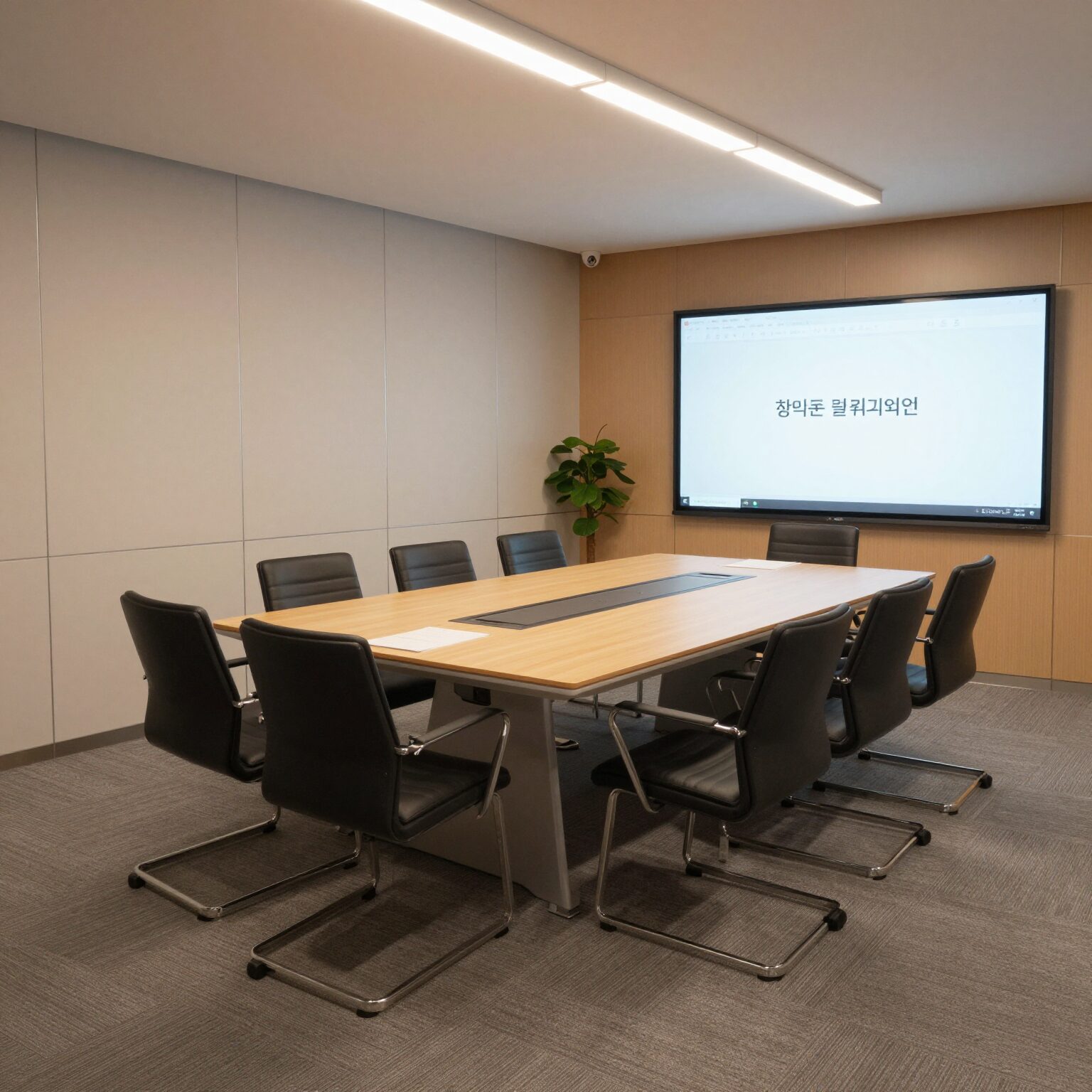 창업존 내부 입주 공간과 회의실 모습