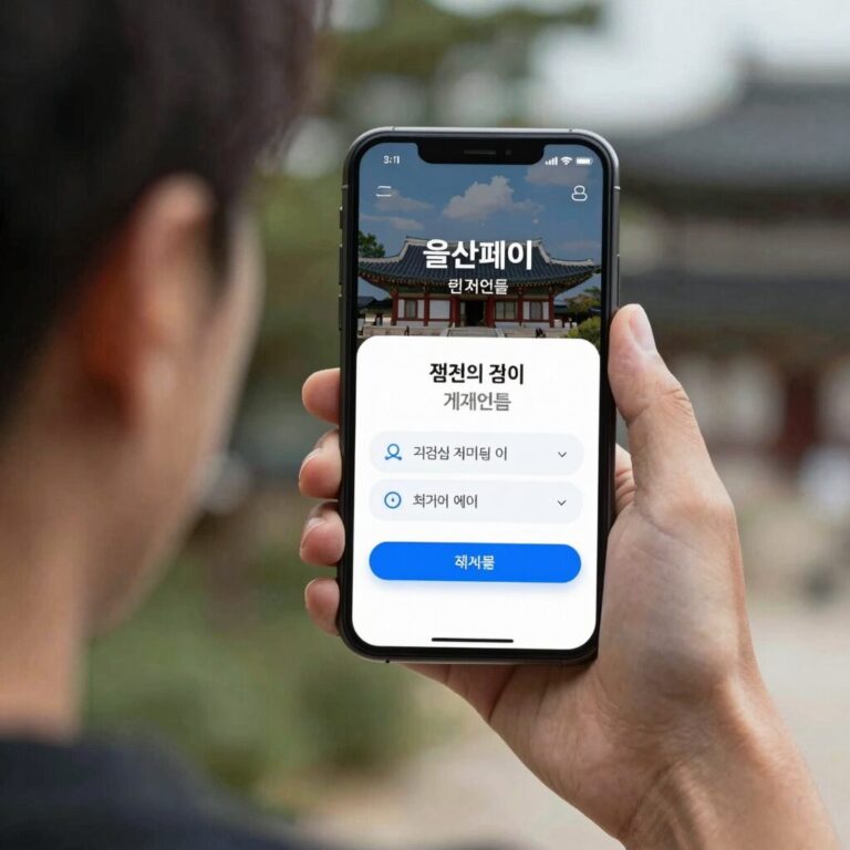 울산페이 앱 설치 및 계좌연결 화면 예시